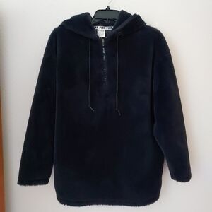 Pink brand faux fur hoodie